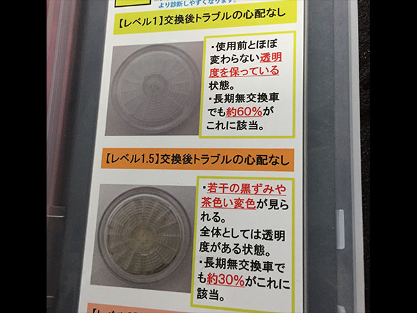 さとう商会 過走行車 コンタミチェック 内部摩耗度